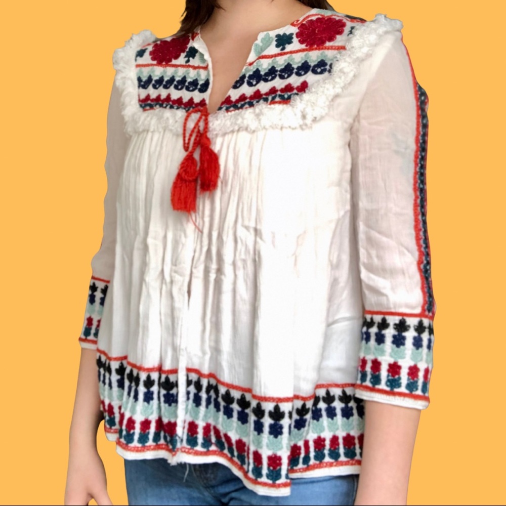 Zara Colorful Boho Top